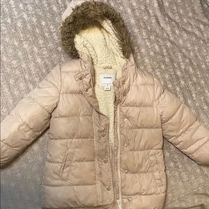 Pale pink puffer jacket